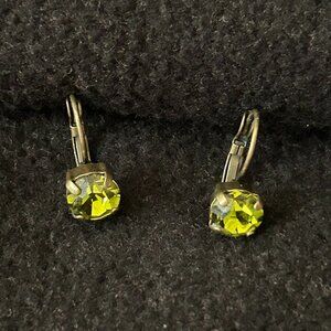 Chartreuse Green Stone Drop Earrings